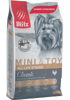 Blitz Adult mini & toy breeds Chicken & Rice (Блиц корм для взрослых собак мелких и миниатюрных пород с курицей и рисом)