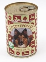 Ем без проблем консервы для собак Говядина с рисом 410г (81391)