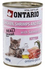 Ontario Kitten Chicken, Schrimps, Rice, Salmon Oil (Онтарио консервы для котят с курицей, креветками и рисом) - Ontario Kitten Chicken, Schrimps, Rice, Salmon Oil (Онтарио консервы для котят с курицей, креветками и рисом)