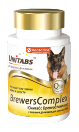 Unitabs BrewersComplex Витаминно-минеральный комплекс для крупных собак для кожи и шерсти 100 таб. (49681) - Unitabs BrewersComplex Витаминно-минеральный комплекс для крупных собак для кожи и шерсти 100 таб. (49681)