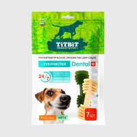TiTBiT Dental+ профилактическое лакомство для собак зубочистки индейка и мята 7шт
