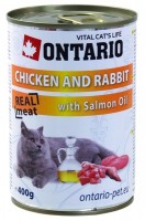 Ontario Chicken, Rabbit, Salmon Oil (Онтарио консервы для кошек: курица и кролик)