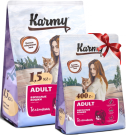 Karmy Adult Карми сухой для кошек с телятиной (73301 + 73299, 73299 + 73300) - Karmy Adult Карми сухой для кошек с телятиной (73301 + 73299, 73299 + 73300)
