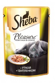 Sheba Pleasure паучи для кошек утка и цыпленок - Pleasure_gravy_duck_chick.jpg