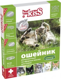 Мисс Кисс Ошейник для кошек репеллентный зеленый 36227 - 36227.jpg