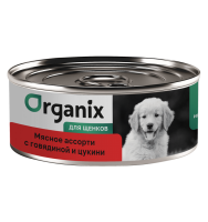 Organix (Органикс консервы для щенков мясное ассорти с говядиной и цукини)