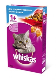 Whiskas корм для кастрированных кошек "Профилактика мочекаменной болезни", с говядиной - Whiskas Sterile beef 350G_Front.jpg