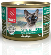 Blitz Holistic (Блиц нежный паштет для стерилизованных кошек утка с индейкой)