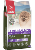 Blitz Lamb & Salmon Small Breeds Grain Free (Блиц беззерновой сухой корм для взрослых собак мелких пород ягненок и лосось)