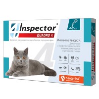 Экопром Инспектор Квадро К Капли для кошек 4-8кг от внешних и внутренних паразитов (87707)