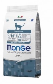 Корм Monge Monoprotein Cat Sterilised Trout Cat (Монж монопротеиновый корм для стерилизованных кошек с форелью) - Корм Monge Monoprotein Cat Sterilised Trout Cat (Монж монопротеиновый корм для стерилизованных кошек с форелью)