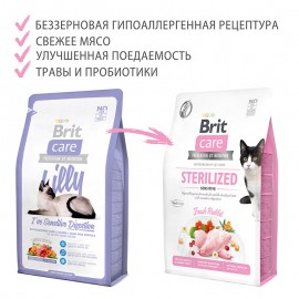 Brit Care Cat GF Sterilized Sensitive (Брит Кэа гипоаллергенный беззерновой корм для стерилизованных кошек с чувствительным пищеварением) - Brit Care Cat GF Sterilized Sensitive (Брит Кэа гипоаллергенный беззерновой корм для стерилизованных кошек с чувствительным пищеварением)