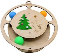 GoSi Новогодний подарок Игровой трек для кошек Елочный шарик с шариками с аппликацией елка 320*280*36мм