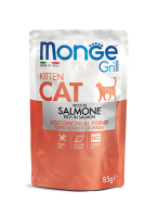 Monge Grill Salmone Kitten (Монж паучи для котят с норвежским лососем)