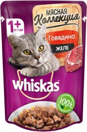 Whiskas «Мясная коллекция. Говядина» паучи для взрослых кошек с говядиной - Whiskas «Мясная коллекция. Говядина» паучи для взрослых кошек с говядиной