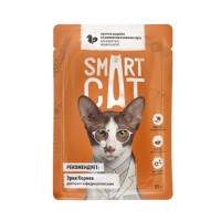 Smart Cat (Смарт Кэт паучи для кошек кусочки индейки со шпинатом в нежном соусе)