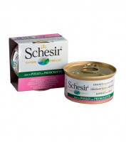Schesir консервы для кошек с филе цыпленка и ветчиной (99888)
