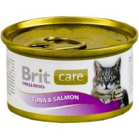 Brit консервы для кошек с тунцом и лососем 80гр (19469)