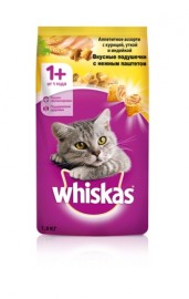 Акция! Whiskas корм для кошек "Аппетитное ассорти с курицей, уткой и индейкой", подушечки - 1an.jpg