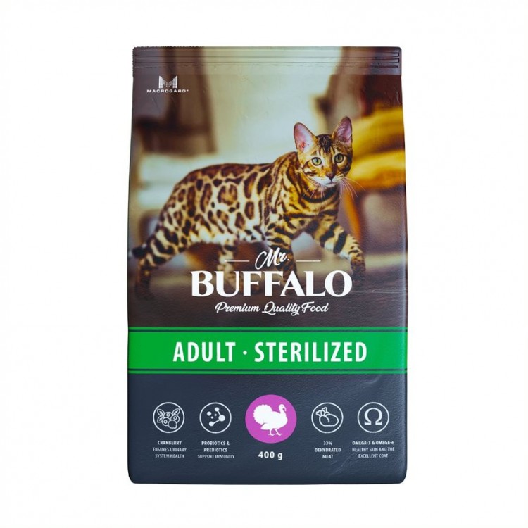 Mr.Buffalo STERILIZED (Баффало для стерилизованных кошек с индейкой)