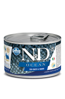 N&D DOG OCEAN SEA BASS & SQUID MINI (Фармина Н&Д оушен консервы для собак мини, сибас и кальмар)