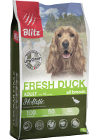 Blitz Fresh Duck All Breeds Low Grain (Блиц низкозерновой сухой корм для взрослых собак всех пород свежая утка)