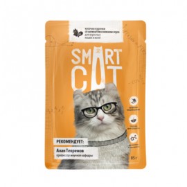 Smart Cat (Смарт Кэт паучи для кошек кусочки курочки со шпинатом в нежном соусе) - Smart Cat (Смарт Кэт паучи для кошек кусочки курочки со шпинатом в нежном соусе)