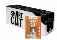 Шоу-Бокс 20+5 Smart Cat (Смарт Кэт паучи для кошек кусочки индейки со шпинатом в нежном соусе)