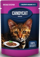 Джина CANDYCAT пауч для кошек кусочки с индейкой и овощами в желе (86603)