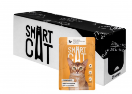 Шоу-Бокс 20+5 Smart Cat (Смарт Кэт паучи для кошек кусочки курочки с морковью в нежном соусе) - Шоу-Бокс 20+5 Smart Cat (Смарт Кэт паучи для кошек кусочки курочки с морковью в нежном соусе)