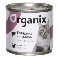 Organix. Консервы для кошек с говядиной и языком