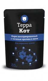 Терра Кот пауч для кошек с печенью Кролика в желе (61698) - Тера кот с кроликом.jpg