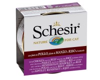 Schesir консервы для кошек с курой, говядиной и рисом (24369)