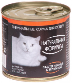 Натуральная формула консервы для кошек паштет нежный с Телятиной - Натуральная формула консервы для кошек паштет нежный с Телятиной