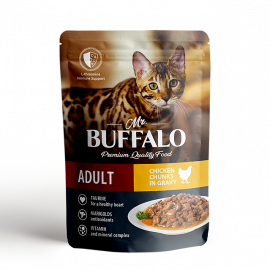 Mr.Buffalo ADULT (Баффало пауч для взрослых кошек цыпленок в соусе) - Mr.Buffalo ADULT (Баффало пауч для взрослых кошек цыпленок в соусе)