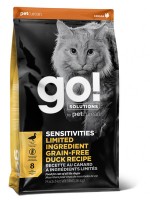 GO! Sensitivity + Shine Duck Recipe for Cats (Гоу Натурал беззерновой корм для кошек и котят с чувствительным пищеварением со свежей уткой) (87662, 87661, 87660)