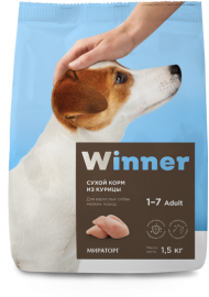 Winner Виннер корм для взрослых собак мелких пород с курицей (73862, 73861, 73860, 73859) - Winner Виннер корм для взрослых собак мелких пород с курицей (73862, 73861, 73860, 73859)