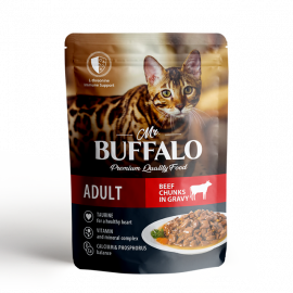 Mr.Buffalo ADULT (Баффало пауч для взрослых кошек говядина в соусе) - Mr.Buffalo ADULT (Баффало пауч для взрослых кошек говядина в соусе)