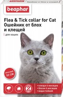 Беафар Ошейник для кошек от блох и клещей, красный 13096