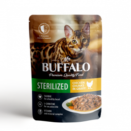 Mr.Buffalo STERILIZED (Баффало пауч для стерилизованных кошек цыпленок в соусе) - Mr.Buffalo STERILIZED (Баффало пауч для стерилизованных кошек цыпленок в соусе)