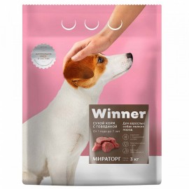 Winner Виннер корм для взрослых собак мелких пород с говядиной (78447,78444) - Winner Виннер корм для взрослых собак мелких пород с говядиной (78447,78444)