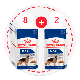Акция! Royal Canin Maxi Adult 8+2 (Роял Канин пауч для взрослых собак крупных пород)  - Акция! Royal Canin Maxi Adult 8+2 (Роял Канин пауч для взрослых собак крупных пород) 