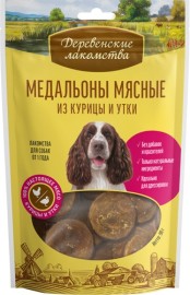 Деревенские лакомства для собак медальоны мясные из курицы и утки - Деревенские лакомства для собак медальоны мясные из курицы и утки