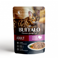 Mr.Buffalo ADULT SENSITIVE (Баффало пауч для взрослых кошек индейка в соусе)