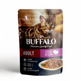 Mr.Buffalo ADULT SENSITIVE (Баффало пауч для взрослых кошек индейка в соусе) - Mr.Buffalo ADULT SENSITIVE (Баффало пауч для взрослых кошек индейка в соусе)