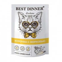 Best Dinner Exclusive (Бест Диннер пауч для кошек мусс сливочный курочка с морковью) (87762)