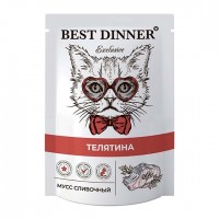 Best Dinner Exclusive (Бест Диннер пауч для кошек мусс сливочный телятина) (87763)