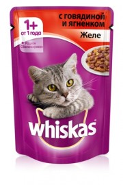 Whiskas паучи для кошек в желе с говядиной и ягненком (99766) - Whiskas beef_lamb_CIJ_85g_Front.jpg