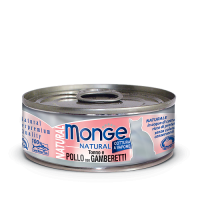Monge Natural POLLO con GAMBERETTI (Монж консервы для кошек с тунцом, курицей и креветками)