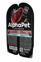 AlphaPet Superpremium (Альфа Пет пауч для кошек с чувствительным пищеварением кусочки в соусе Утка и клюква)